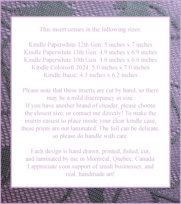 spiderwebs kindle insert