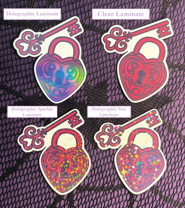 heart lock & key sticker