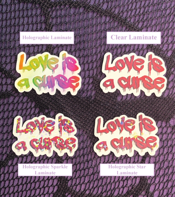 "love is a curse" sticker
